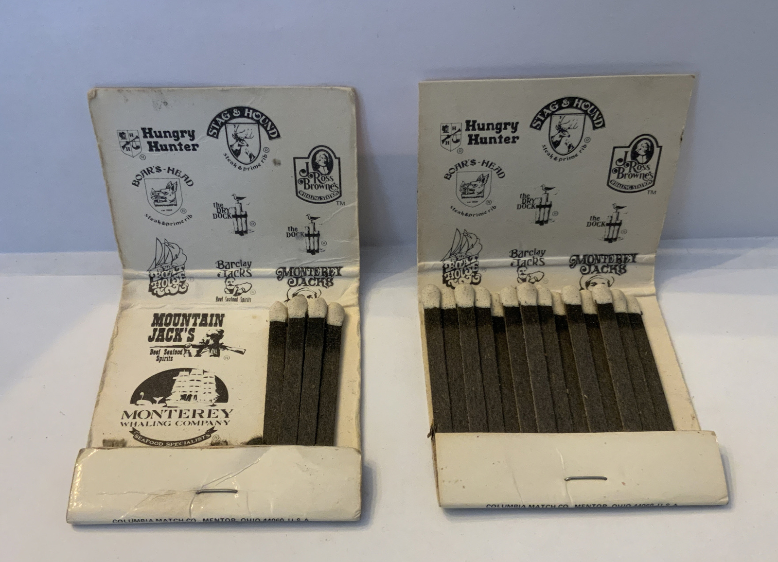 Vintage Boar's Head Steak &amp; Spirits Matchbooks, Set of 2 | eBay