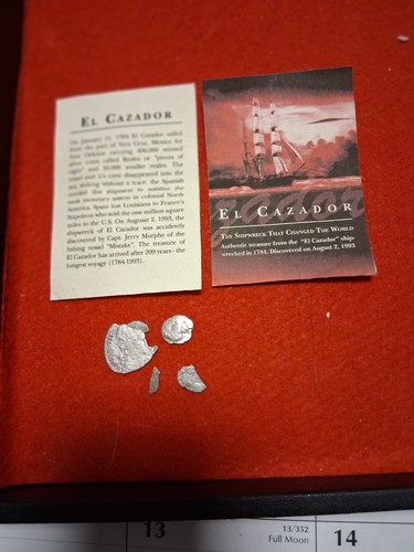 EL CAZADOR Shipwreck, 2 Reales in peaces