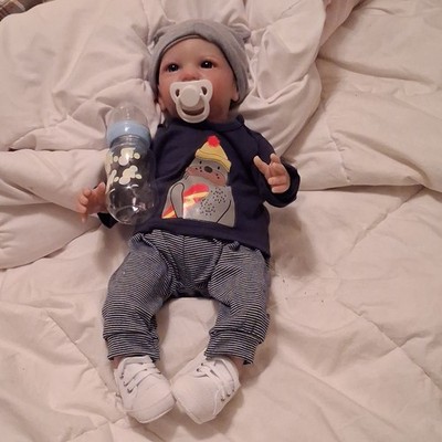 Lifelike Reborn Baby Boy Doll/ Light Complexion with Outfit & Bottle