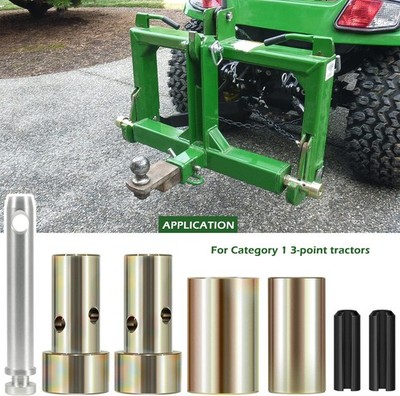 3-Point Tractor Cat 1 Quick Hitch Bushing Kit TK95029+S07070200 Top Link Pin Set