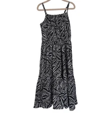 les essentiels De Monoprix Fit & Flare Dress Girls Size 6 White Navy Sleeveless