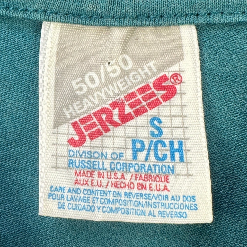 Camiseta DE COLECCIÓN Jerzees Camiseta Mujer Pequeña Teal Estampado Lobo Manga Corta Hecha en EE. UU. Foto 4 de 4