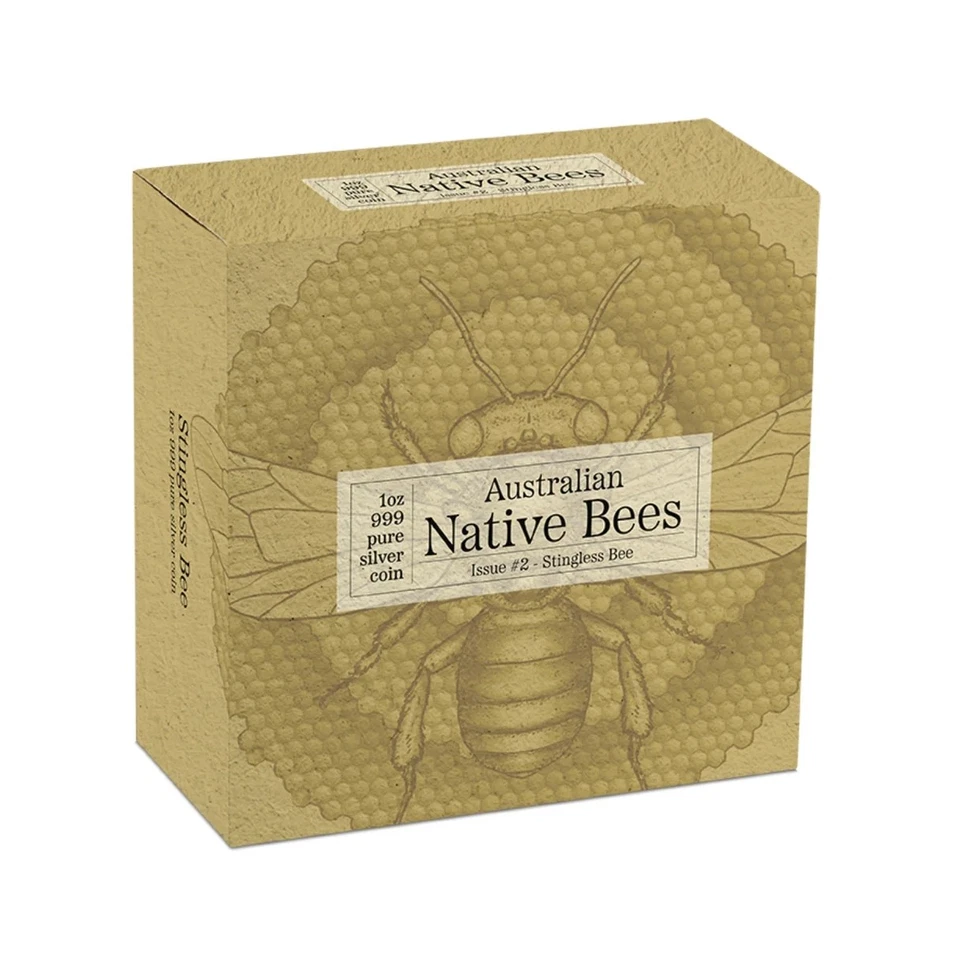 Moneda de plata de prueba de 1 oz holograma de abeja sin aguijón de abejas australianas Niue 2026 Foto 4 de 4