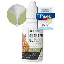 REAVET Ohrmilbenöl Plus für Katzen 25ml Ohr...