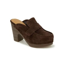 New Splendid Vina Suede Platform Clog in Chocolate Women's Size 8