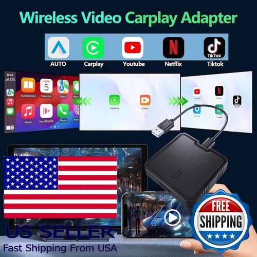 Wireless Carplay Adapter, Supports Netflix & YouTube, Plug & Play for Cars - Picture 2 of 7