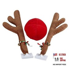 Reindeer Antlers for Cars - Rudolph Reindeer  Red - Christmas Car Decorations