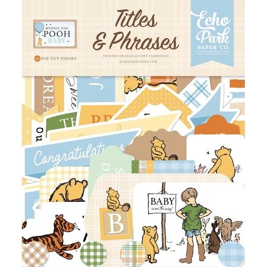 Echo Park Winnie the Pooh Baby Ephemera -Titles & Phrases 32pcs