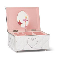 Childhood Memories Metal Musical Ballerina Jewelry Box, Silver
