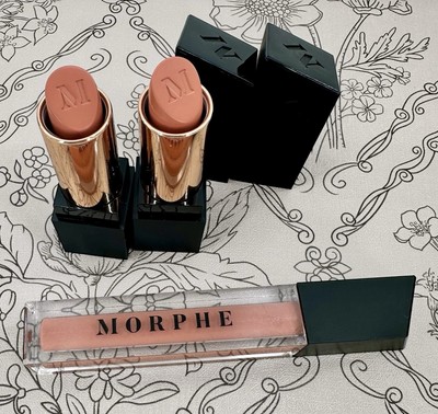 Morphe Mega Matte Lipstick &Lipgloss Nude Bundle Kissy Face/ Sing Along