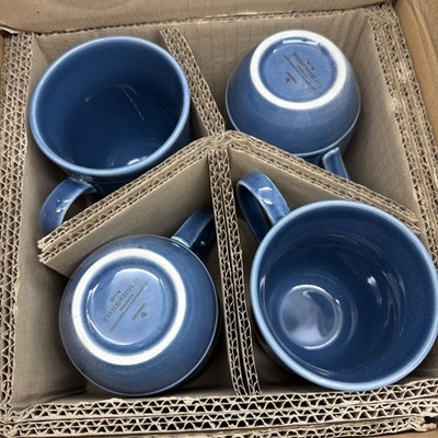 4 Pack: Threshold - 15oz Porcelain Courtland Mug -  Blue - R9P4b