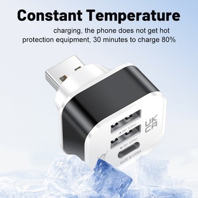 USB Adapter 3 Port USB Extender Quick Charging Multiple USB Splitter Car Adapter