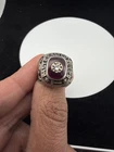 Vintage Sterling Silver Ruby and Diamond ELKS BPOE Signet Ring Size 9.5