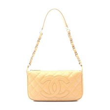 Chanel Caviar Skin Shoulder Bag Beige