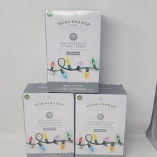 180ct LED C6 Faceted String Twinkling Lights with Green Wire Wondershop New 