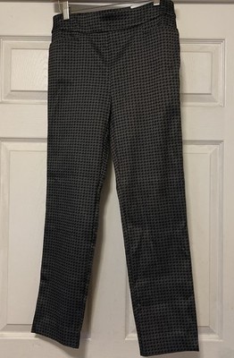 CHICO'S So Slimming Brigitte Bullseye Black Slim Ankle Pants Pull-On Size 0R 4US