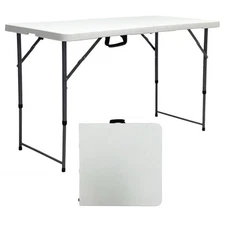 Folding Table Portable Indoor Outdoor Adjustable Height HDPE Picnic Camping BBQ