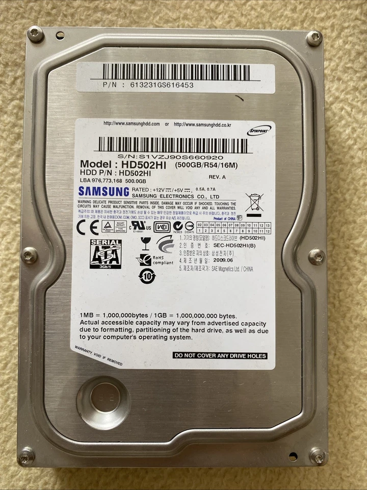 Samsung Spinpoint HD503HI 500GB SATA II Festplatte 7200RPM 16MB 3,5 Zoll HDD