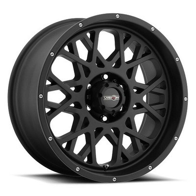 18x9 Vision Off-Road 412 Rocker Satin Black Wheels 6x135 (12mm) Set of 4