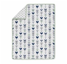 Sweet Jojo Mod Arrow Grey, Navy, Mint 3 Piece Bumperless Baby Boy Crib Bedding