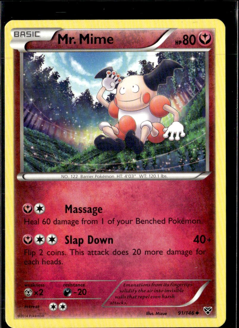 Pokemon Mr. Mime 91/146 XY Base Set Non Holo Uncommon 2 Card Lot LP