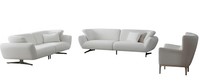 Sofa-Set 3-Sitzer-Sofa Sessel Weiß Moderner Stil Weiche Armlehnen Neu