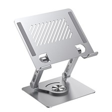 Dual arm support tablet stand with infinite adjustment, rotation, folding, heat