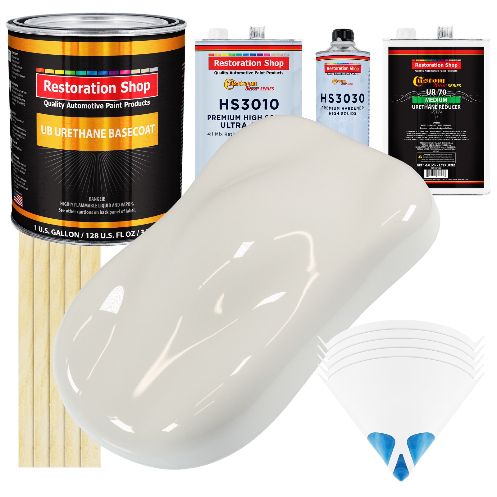 WISPY White Premium Gallon Urethane Basecoat Auto Body Paint Kit