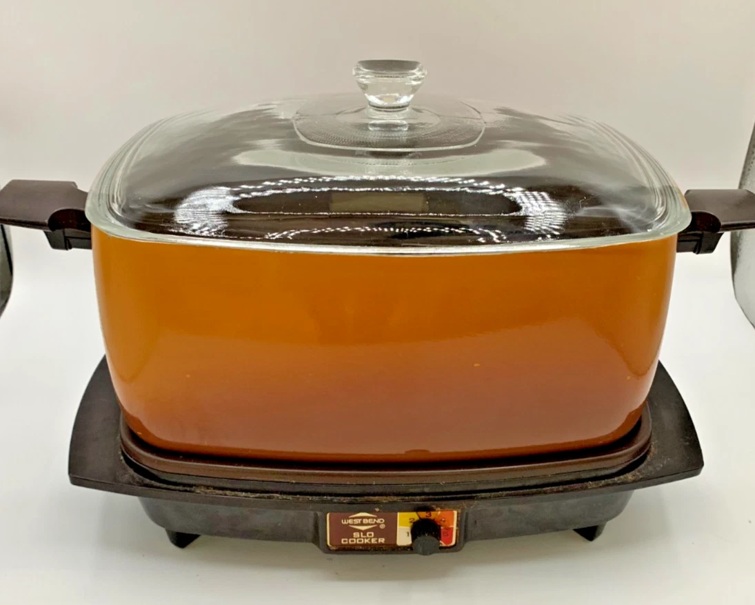 Vintage Retro West Bend 6 Qt Slow Cooker Crock Pot - tested