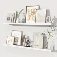 Picture Ledge Shelves Set of 2, 32 Inch Rustic Wall Mounted Floating Shelves ...