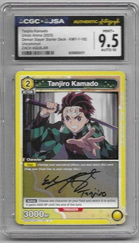 ZACH AGUILAR TANJIRO KAMADO 2025 Union Arena DEMON SLAYER Auto Autograph CGC 9.5