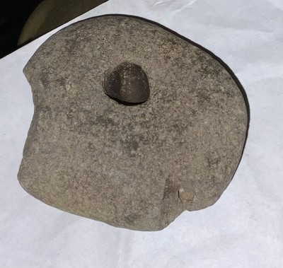 Paleo Native American Artifact Stone Fire Drill Base Effigy AMAZING