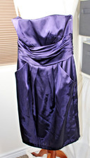 Davids Bridal Womens Dress Two Strapless Purple Zip Back Lined Wedding