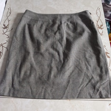 Women's Hugo Boss Beige Blue Mix Check Wool Mix Skirt UK Size 14