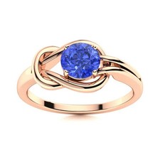 5MM Round Tanzanite Infinity Love Knot Ring 925 Sterling Silver Rose Plated