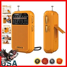 D220 Portable AM FM SW Radio - Compact  Lightweight Orange Transistor Receiver