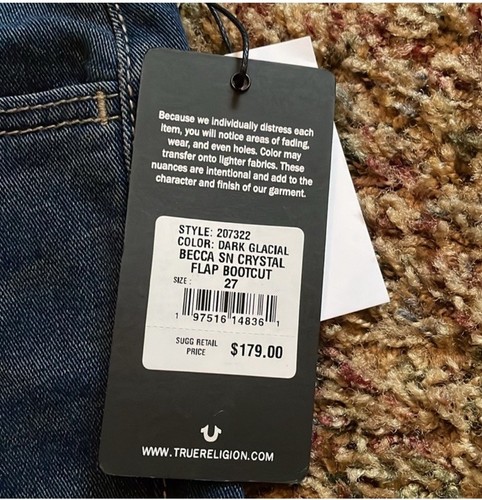 True Religion Becca Mid Rise Bootcut size 27 NWT - Picture 4 of 5