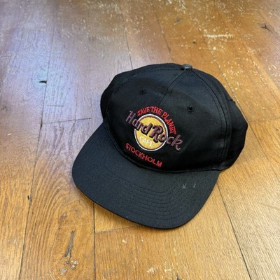 Vintage Hard Rock Cafe Stockholm Sweden Save The Planet SnapBack Cap