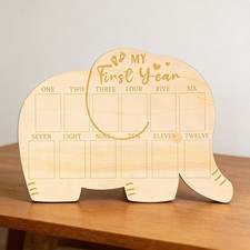 My First Year Picture Frame Baby Gift Large Wall Decor Wood 1ST Birthday