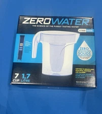 Zero Water 7 Cup 1.7 L 5-Stage Ready Pour Pitcher Plus Water Quality Meter - New