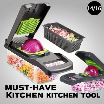 14/16-In-1 Vegetable Fruit Chopper Cutter Food Onion Veggie Dicer Slicer Kitchen
