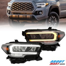 Full Led Headlights For 2020-2022 2023 Toyota Tacoma Limited Chrome Headlamp Set