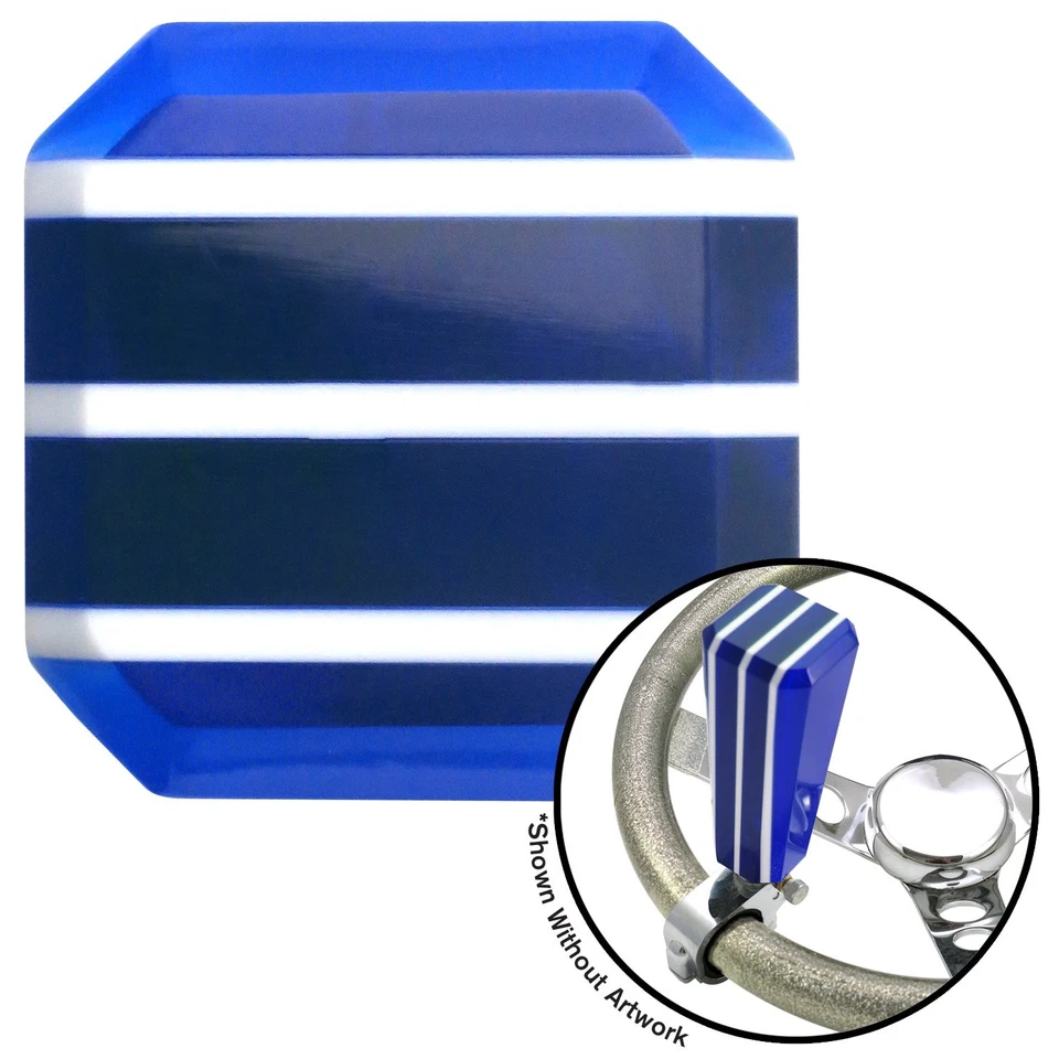 Perilla de cuello Brody suicida personalizada de 2 posiciones Blue Stripe Stix para volante Foto 3 de 4