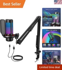 Gaming Microphone Set with Boom Arm, Vocal Condenser Microphone for PC with S...