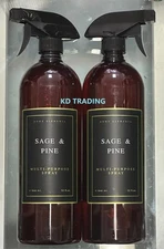 (2-Pack) HOME ELEMENTS ~ SAGE & PINE Home Kitchen Cleaner Odor Refresher SPRAY