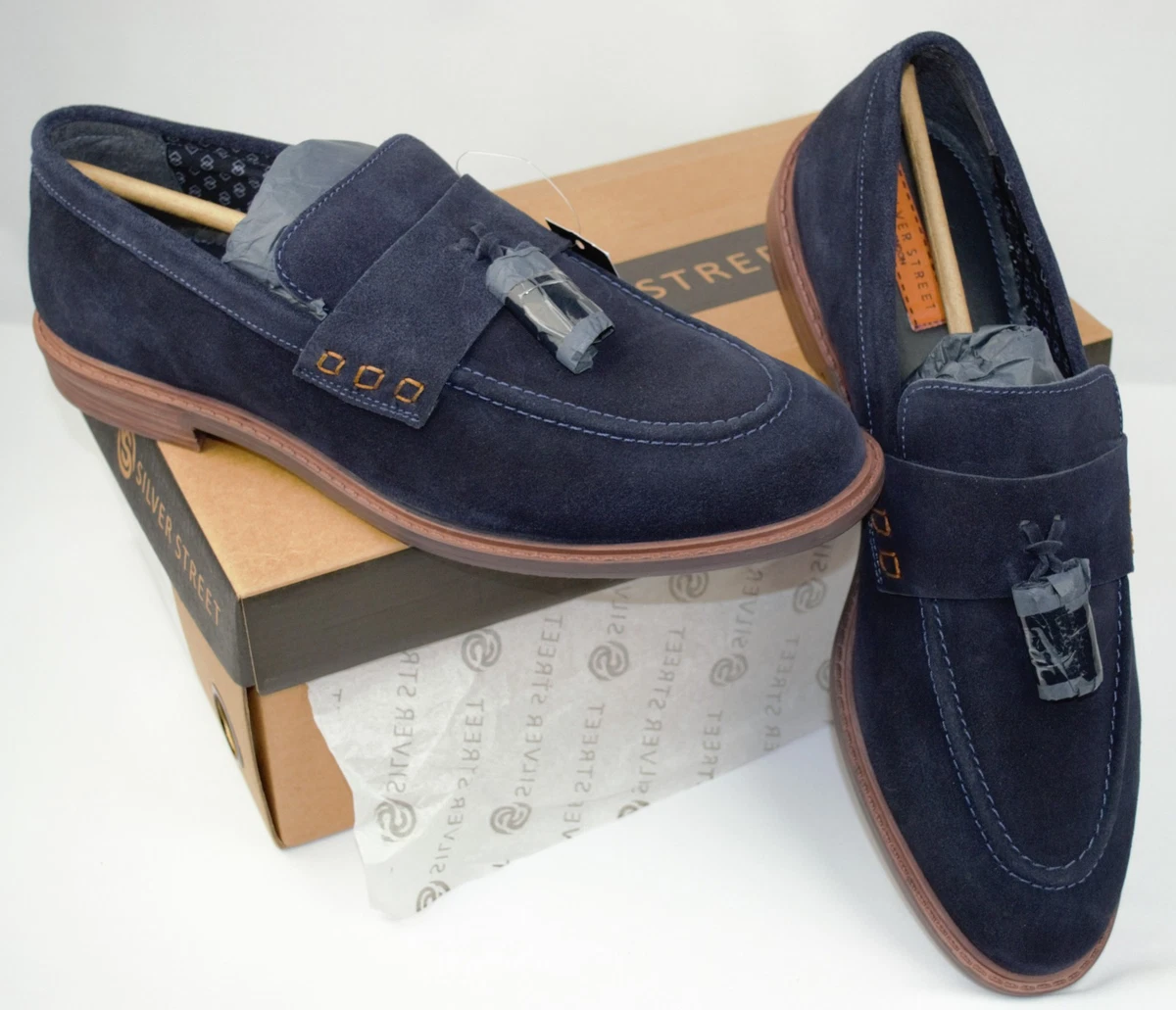 Silver Loafer Suede Casual Shoes for Men for sale | eBay display picture 1