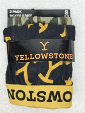 Yellowstone TV Show Men's Boxer Briefs SZ S Small 2-Pk Black Camo Green