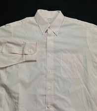 Brooks Brothers Dress Shirt NON-IRON Button Down Pink Long Sleeve Men's 16 .