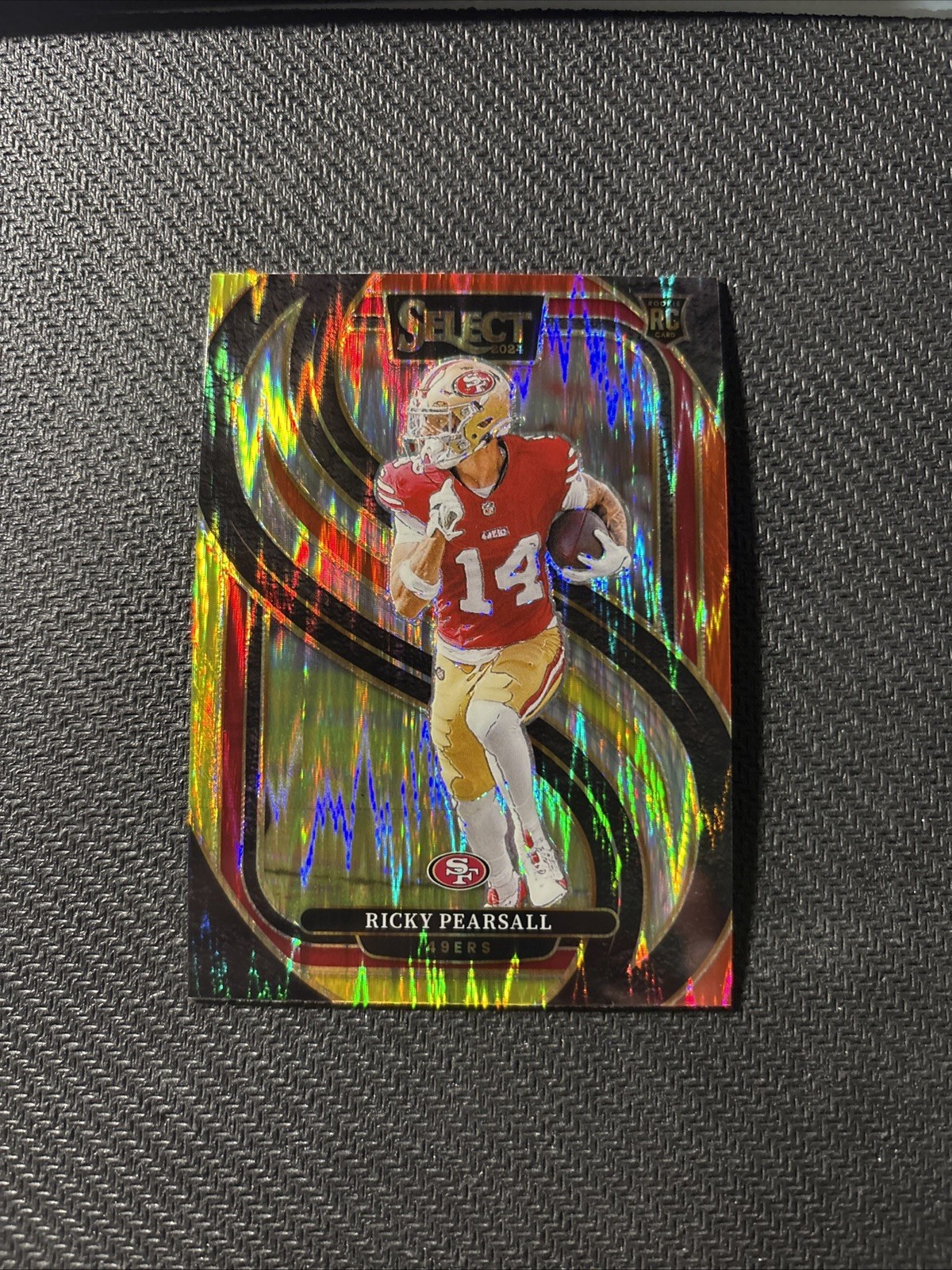 🔥 2024 Select - Premier Level Ricky Pearsall #173 Red & Yellow Shock Prizm (RC)