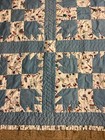 Vtg Handmade Bear Claw Patchwork Quilt Baby Blanket W/ Ruffled Edges 43” X 63” — photo 3